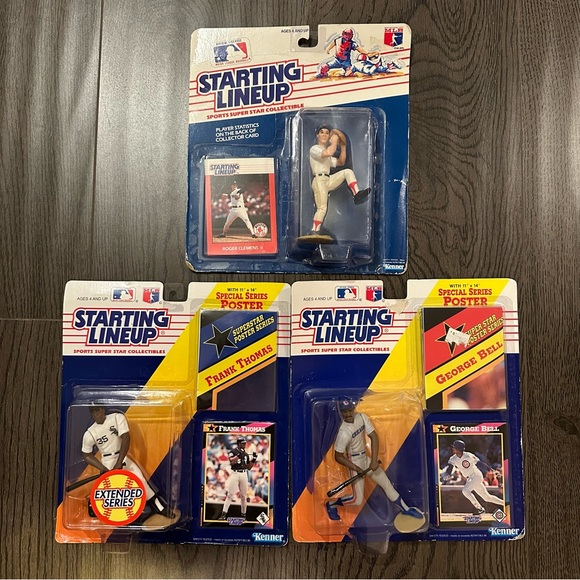 MLB Starting Lineup Lot - 1988 Roger Clemens - 1992 George Bell and Frank Thomas - Picture 1 of 7